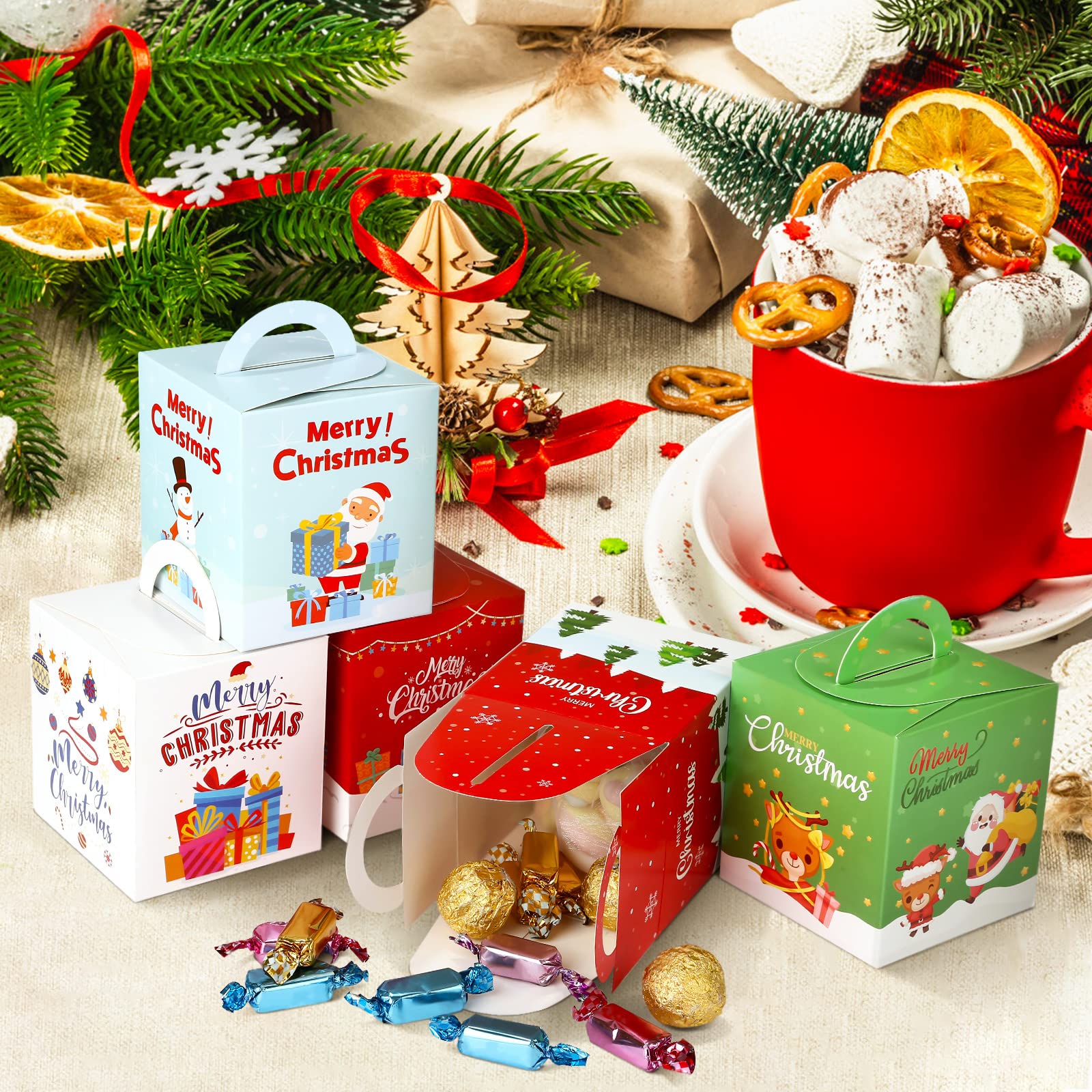 Amazon | GWHOLE クリスマス ギフトボックス 24個 お菓子 ラッピング